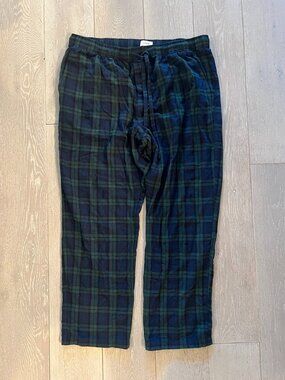 J.Crew Men's Flannel Pajama Pant, Cooper Green Blue, Size XL
